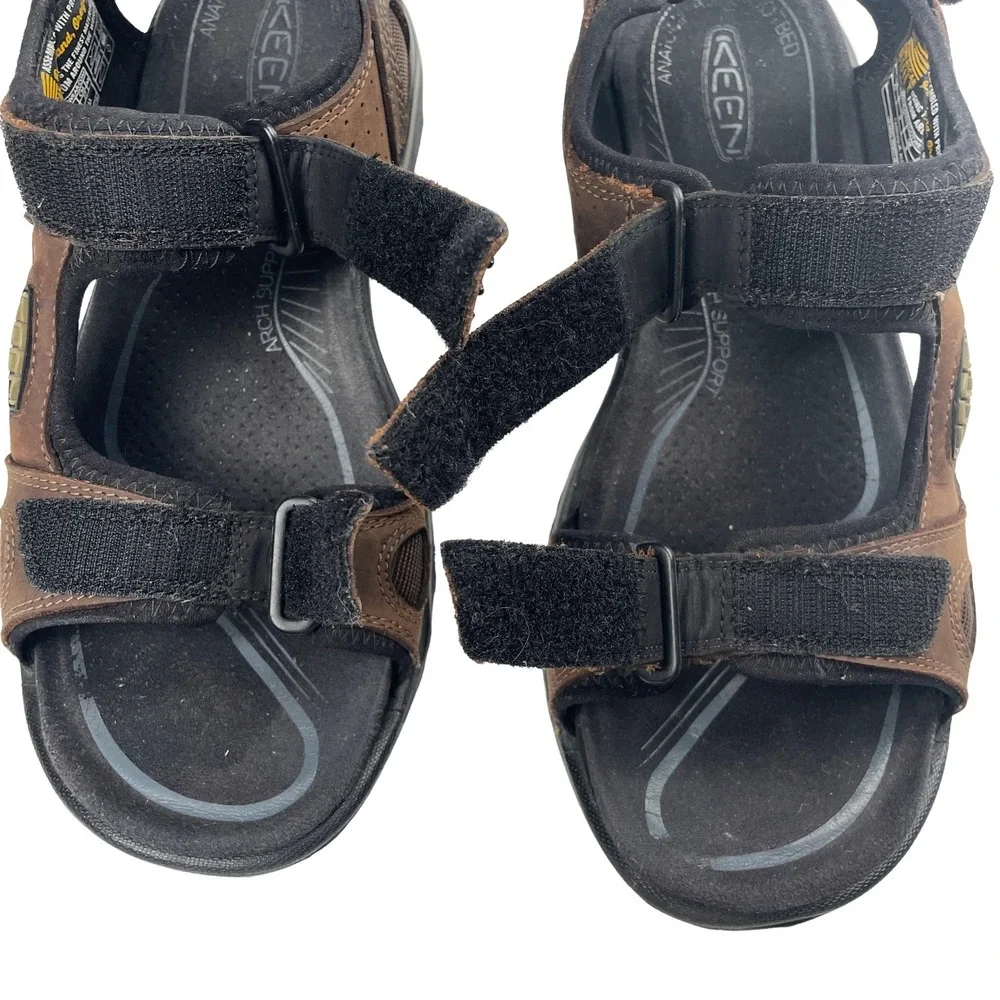 KEEN Rialto 3 Point Mens Sandals US 9‎ M Leather Hiking Outdoor Brown 1016643